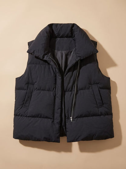 Aveline | Women's Puffer Vest with Shawl Collar and Boxy Fit