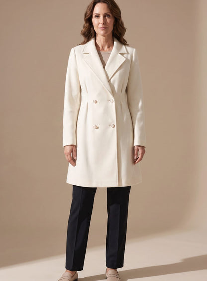 Addyson | Women's A-line Wool Coat with Double-breasted Design