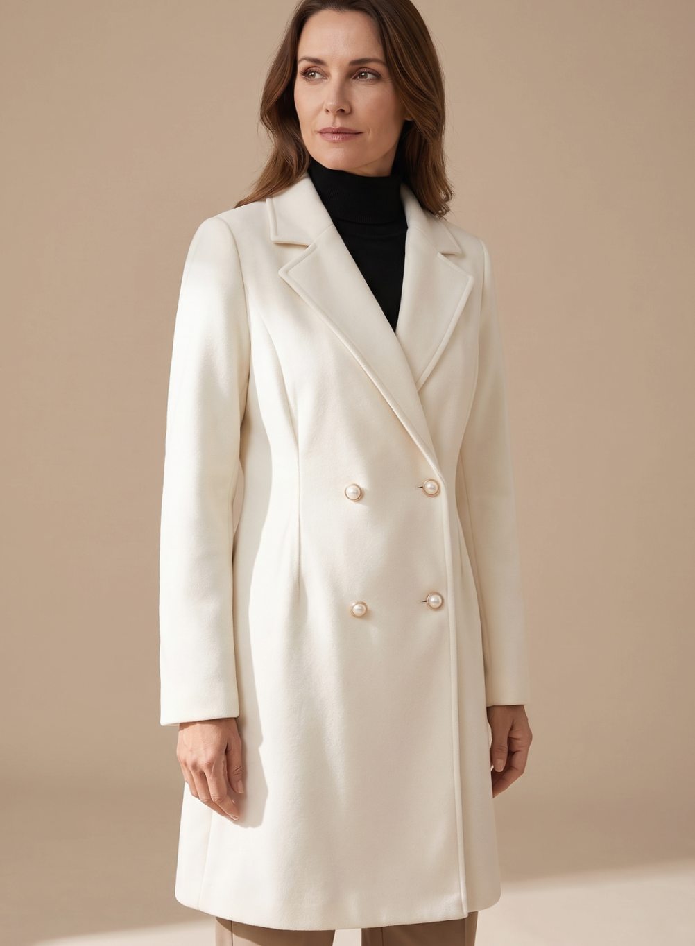 Addyson | Women's A-line Wool Coat with Double-breasted Design