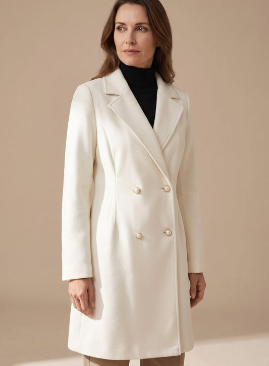 Addyson | Women's A-line Wool Coat with Double-breasted Design