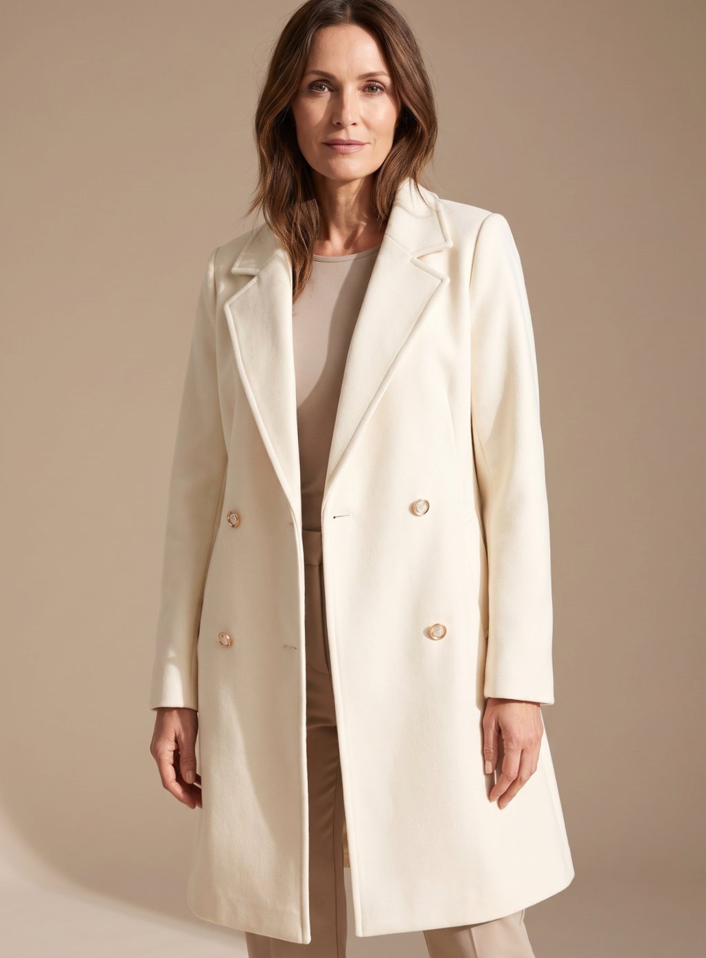 Addyson | Women's A-line Wool Coat with Double-breasted Design