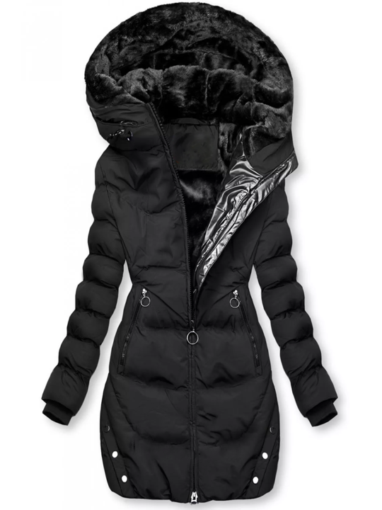 Eleanor | Quilted Puffer Coat with Faux Fur Hood