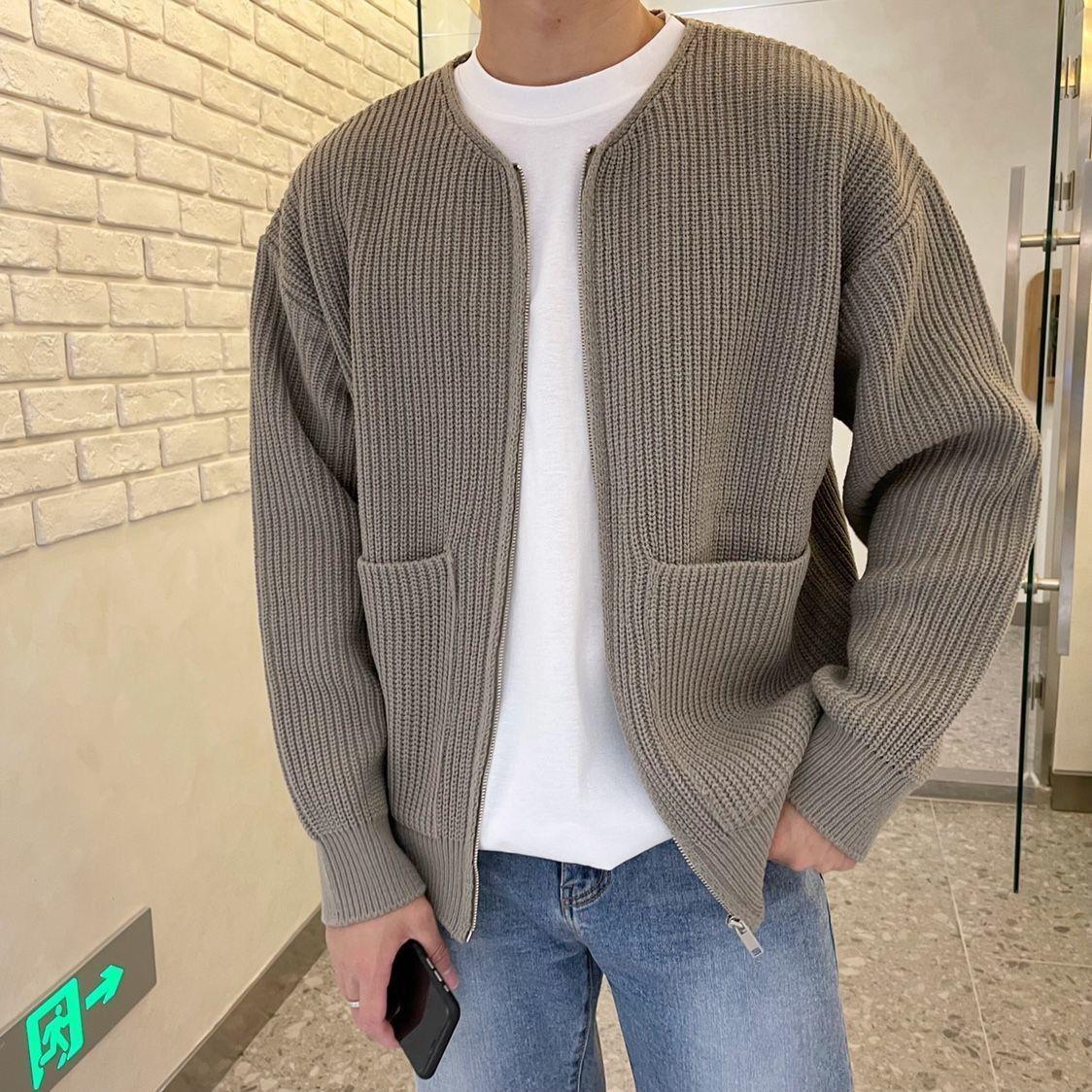 Dennis | Men's Modern Knit Cardigan with Zip Closure