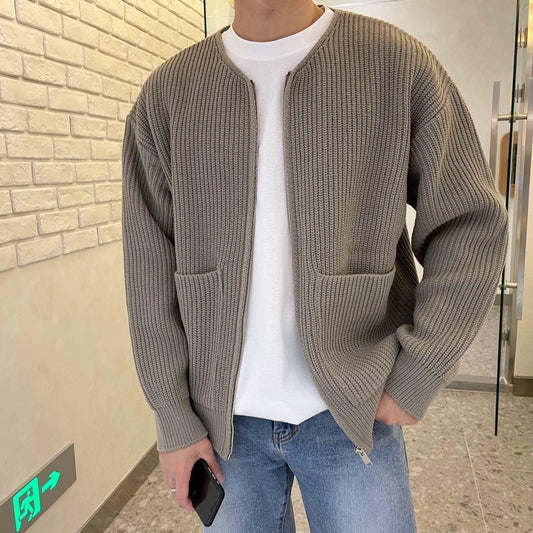Dennis | Men's Modern Knit Cardigan with Zip Closure