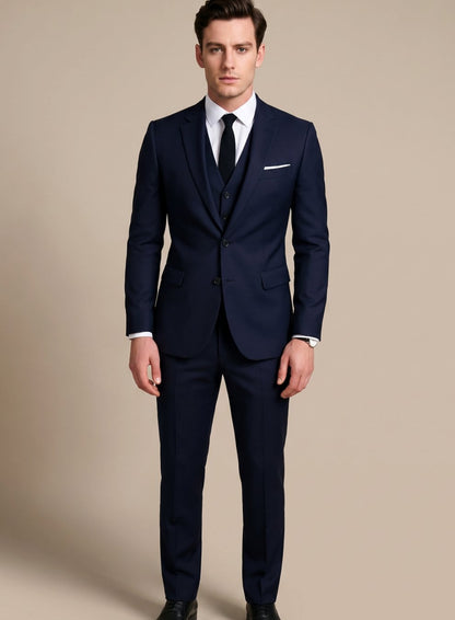 Christopher | Men's Three-piece Formal Suit with Slim-Fit and Lapel Collar
