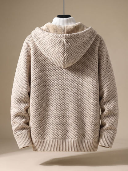 Kendrick | Men's Waffle Knit Hooded Jacket with Fleece Lining