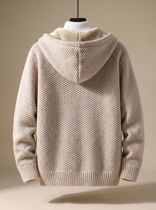 Kendrick | Men's Waffle Knit Hooded Jacket with Fleece Lining