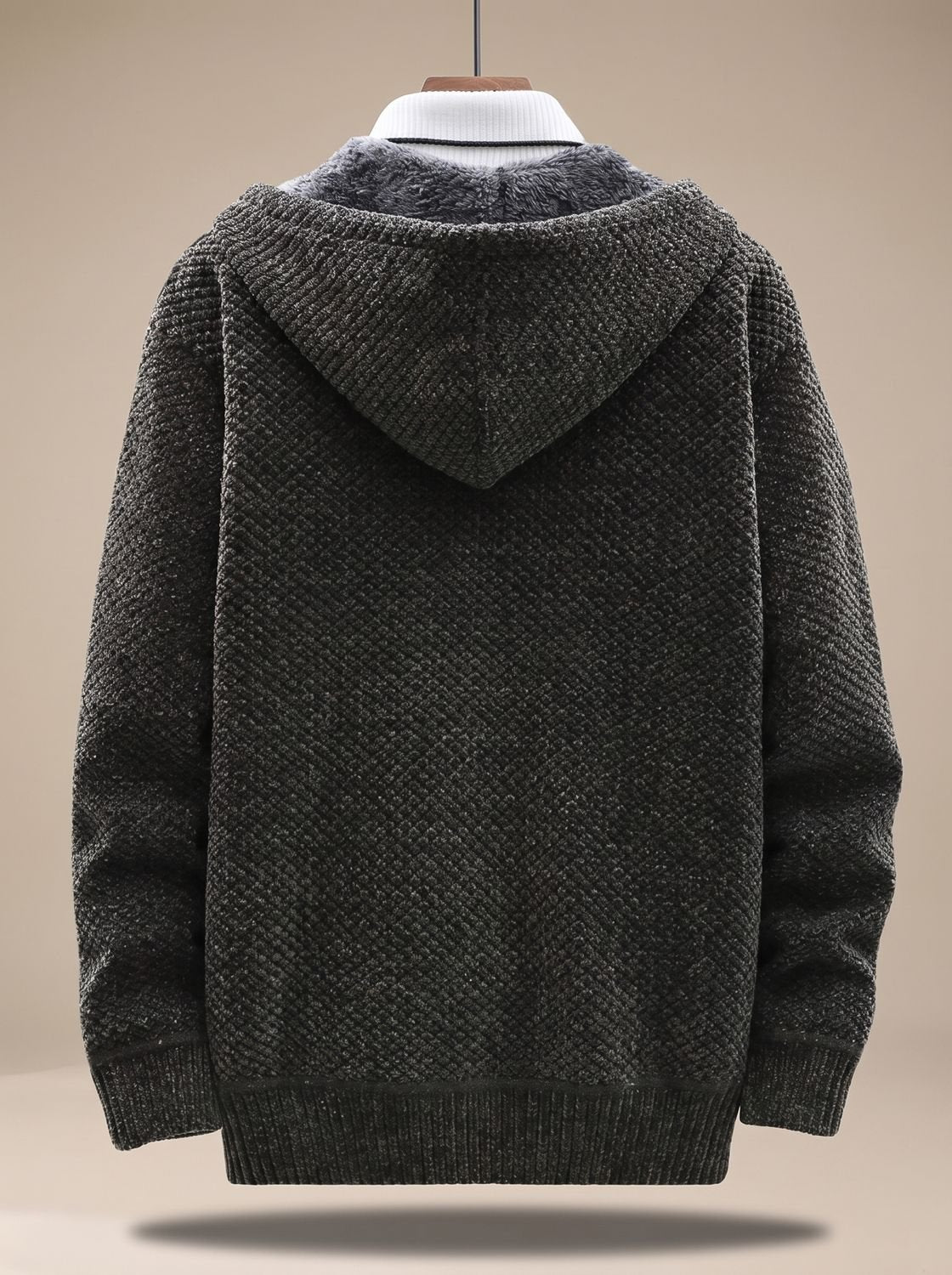 Kendrick | Men's Waffle Knit Hooded Jacket with Fleece Lining