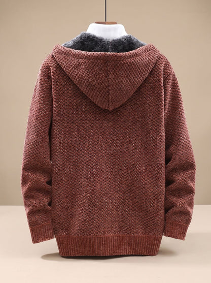 Kendrick | Men's Waffle Knit Hooded Jacket with Fleece Lining