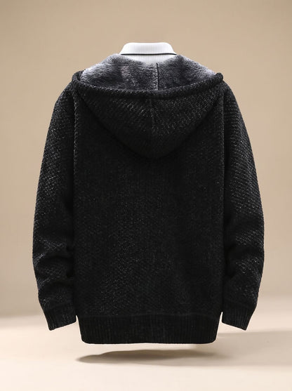 Kendrick | Men's Waffle Knit Hooded Jacket with Fleece Lining