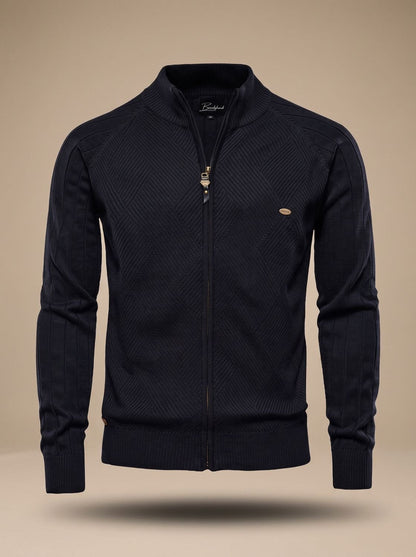 Gethin | Men's Zip Cardigan with Stand-Up Collar and Slim Fit
