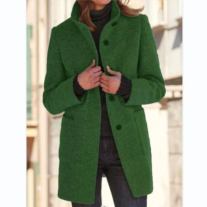 Hannah | Elegant Wool Coat with Stand Collar