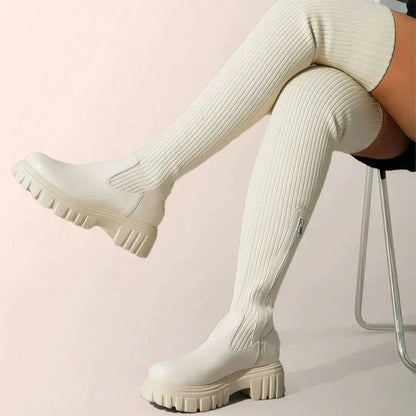 Scarlett | Women's Trendy Stylish Knee-high Boots with Zipper