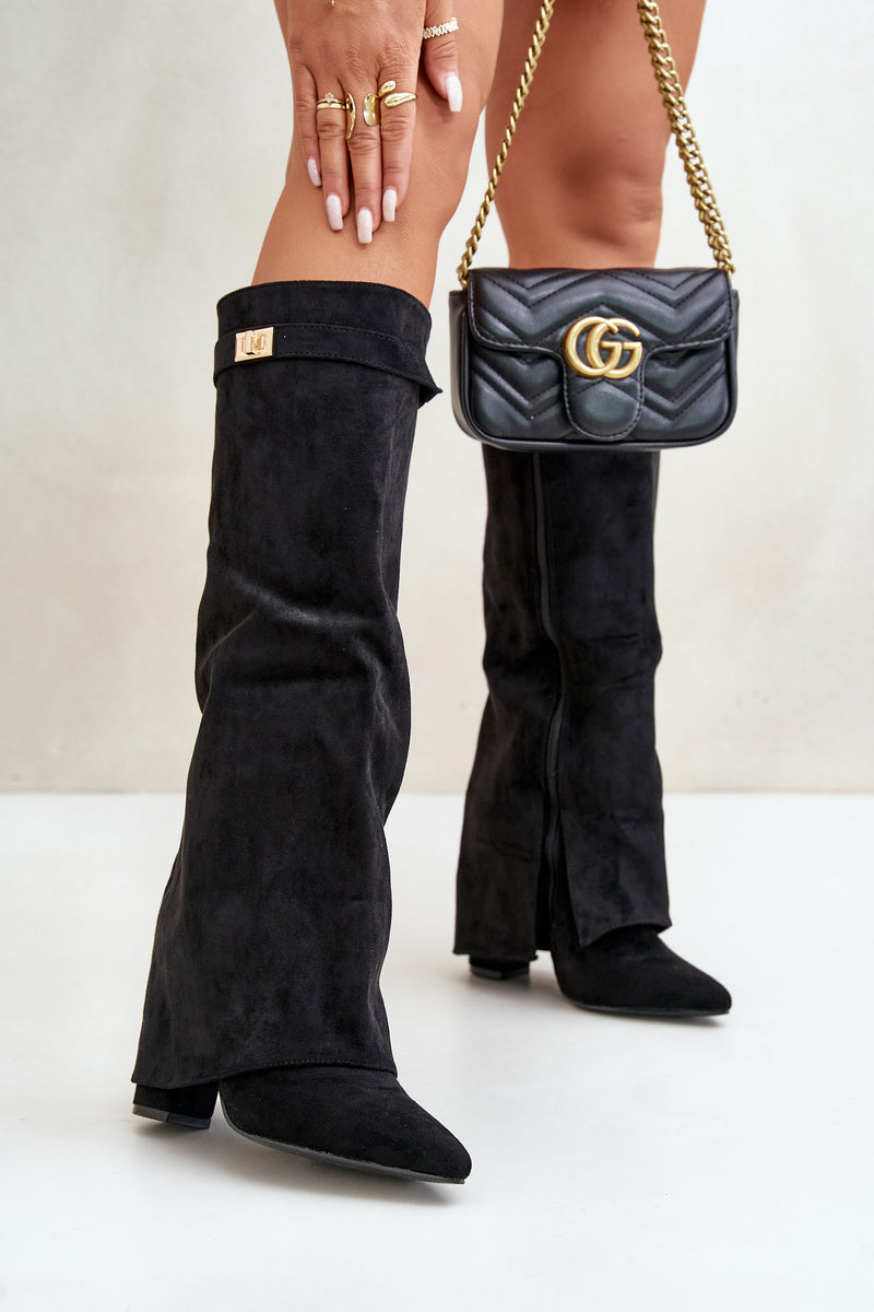 Evelyn | Chic Elegant Knee-high Boots with Buckle Strap